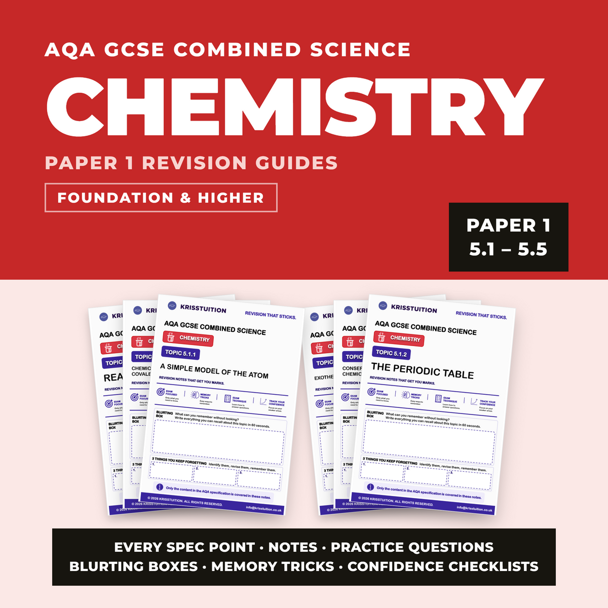 The Chemistry Revision System | Paper 1 | Foundation & Higher