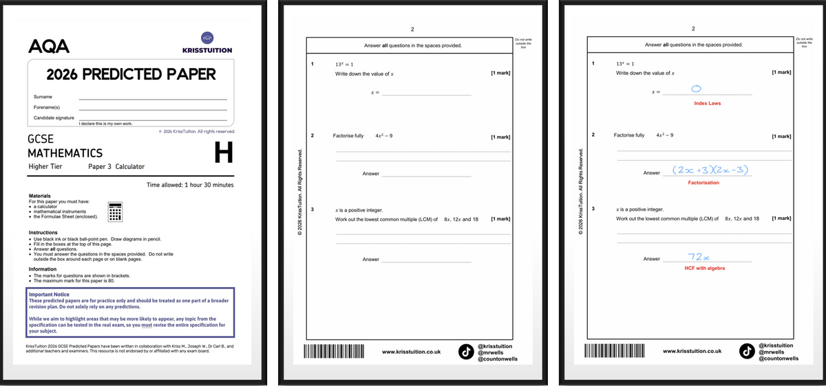 Uk Math Paper GCSE 2026 Predicted Maths Papers (AQA/EDEXCEL/OCR) (F/H) – krisstuition